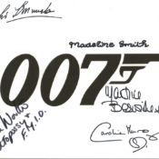 James Bond 007 signed 10x8 B/W photo, Christopher Muncke, Alison Worth, Madeline Smith, Martine