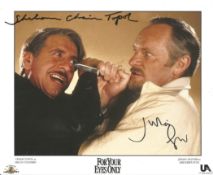 Actors Chaim Topol and Julian Glover 10x8 Coloured Photo Playing Characters Milos Columbo and Aris