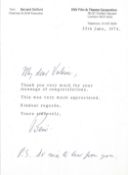 Bernard Delfont. A Hand Signed Letter From Lord Bernard Delfont. He Was The Chairman And Chief