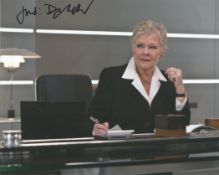 Judi Dench as M in James Bond signed 10x8 colour photo. Good condition. All autographs come with a