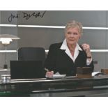 Judi Dench as M in James Bond signed 10x8 colour photo. Good condition. All autographs come with a