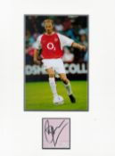 Football Dennis Bergkamp 16x12 overall Arsenal mounted signature piece includes signed album page