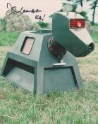 John Leeson Doctor Who 10x8 Coloured Photo of K9 dog signed. Good condition. All autographs come