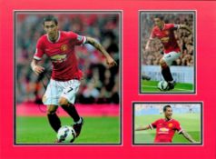 Football Angel Di Maria 16x12 overall Manchester United mounted signature piece includes one