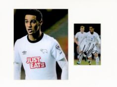 Football Tom Ince 16x12 overall mounted signature piece includes England U21 signed photo and