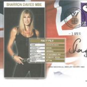 Olympian Sharron Davies signed 2010 Medal Heroes cover. Silver medal swimmer 1980. Good condition.