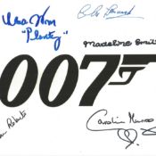 James Bond 007 signed 10x8 B/W photo signed by Chris Muncke, Lana Wood, Madeline Smith, Eileen