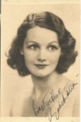 Actress Elizabeth Allan vintage signed 5x3½ black and white image. Elizabeth Allan was an English