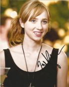 Zoe Kazan 10x8 signed colour photo. Zoe Kazan is an American actress, playwright, and