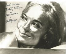 Shirley Eaton signed James Bond 10x8 inch black and white photo Goldfinger also signed cast name