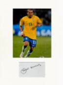 Football Dani Alves 16x12 overall Brazil mounted signature piece includes signed album page and