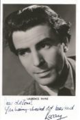 Actor Laurence Payne vintage signed 5½x3½ black and white photo, dedicated to Tom. Laurence