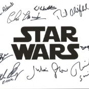 Star Wars photo signed by nine actors inc actors who starred in one of the Star Wars movies,