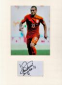 Football Wesley Sneijder 16x12 overall Netherlands mounted signature piece includes signed album