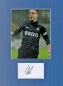 Football Nemanja Vidic 16x12 overall Inter Milan mounted signature piece includes a signed album