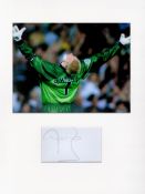 Football Peter Schmeichel 16x12 overall mounted signature piece includes signed album page and a