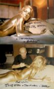 James Bond collection of 4 photos signed by Shirley Eaton, from Goldfinger. Good condition. All