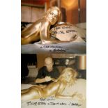 James Bond collection of 4 photos signed by Shirley Eaton, from Goldfinger. Good condition. All