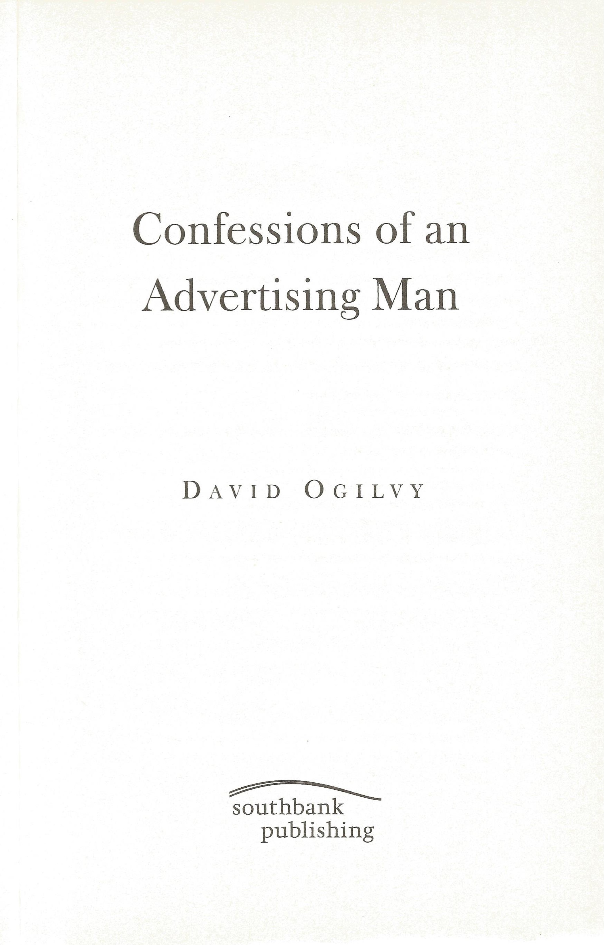 Confessions of an Advertising Man by David Ogilvy Softback Book 2011 published by Southbank - Image 2 of 3