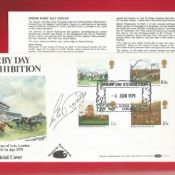 Lester Piggott, legendary jockey signed FDC in honour of Derby Day 200th Exhibition. Postmarked