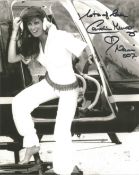 Caroline Munro as Naomi signed James Bond 10x8 inch black and white photo from the Spy who loved me.