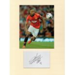 Football Patrice Evra 16x12 overall Manchester United mounted signature piece includes signed