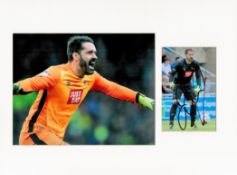 Football Scott Carson 16x12 overall Derby County mounted signature piece includes a signed colour