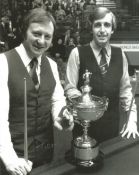 Snooker Terry Griffiths 10x8 Signed B/W Photo Pictured with Dennis Taylor. Good condition. All