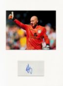 Football Brad Guzan 16x12 overall Aston Villa mounted signature piece includes signed album page and