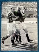 Bert Trautmann 1956: Autographed 16 X 12 Photo, Depicting Manchester City's Dave Ewing, Bert