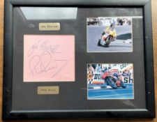 Motor Cycling Jon Eckerold and Phil Read 16x12 mounted and framed signature piece includes signed