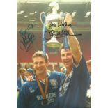 Steve Walsh and Simon Grayson Leicester City Signed 12 x 8 inch football photo. Good condition.