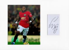 Football Fred 16x12 overall Manchester United mounted signature piece includes signed album page and