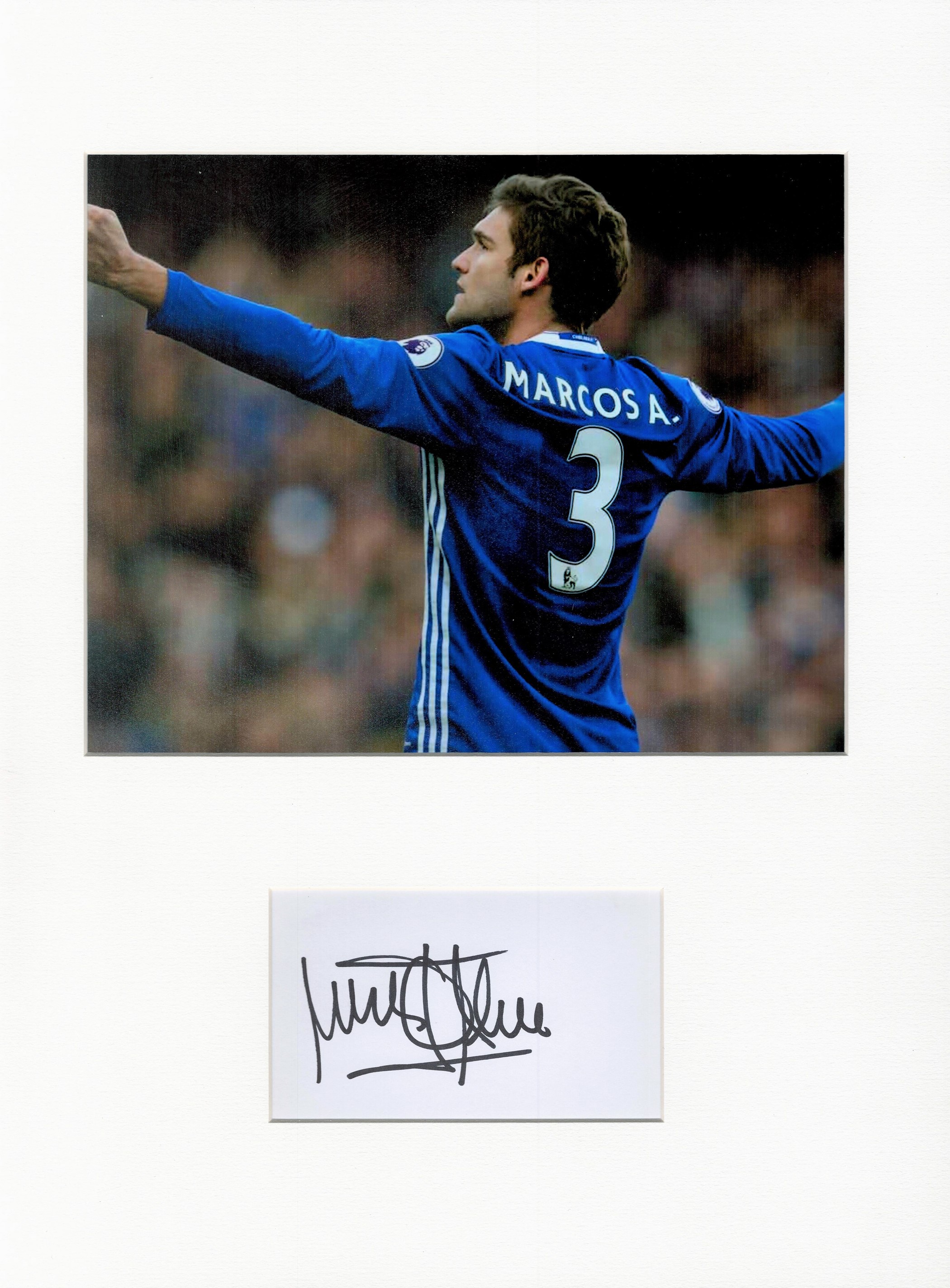 Football Marcos Alonso 16x12 overall Chelsea mounted signature piece includes a signed album page