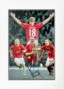 Football Paul Scholes signed 16x12 overall mounted colour Manchester United montage photo. Paul