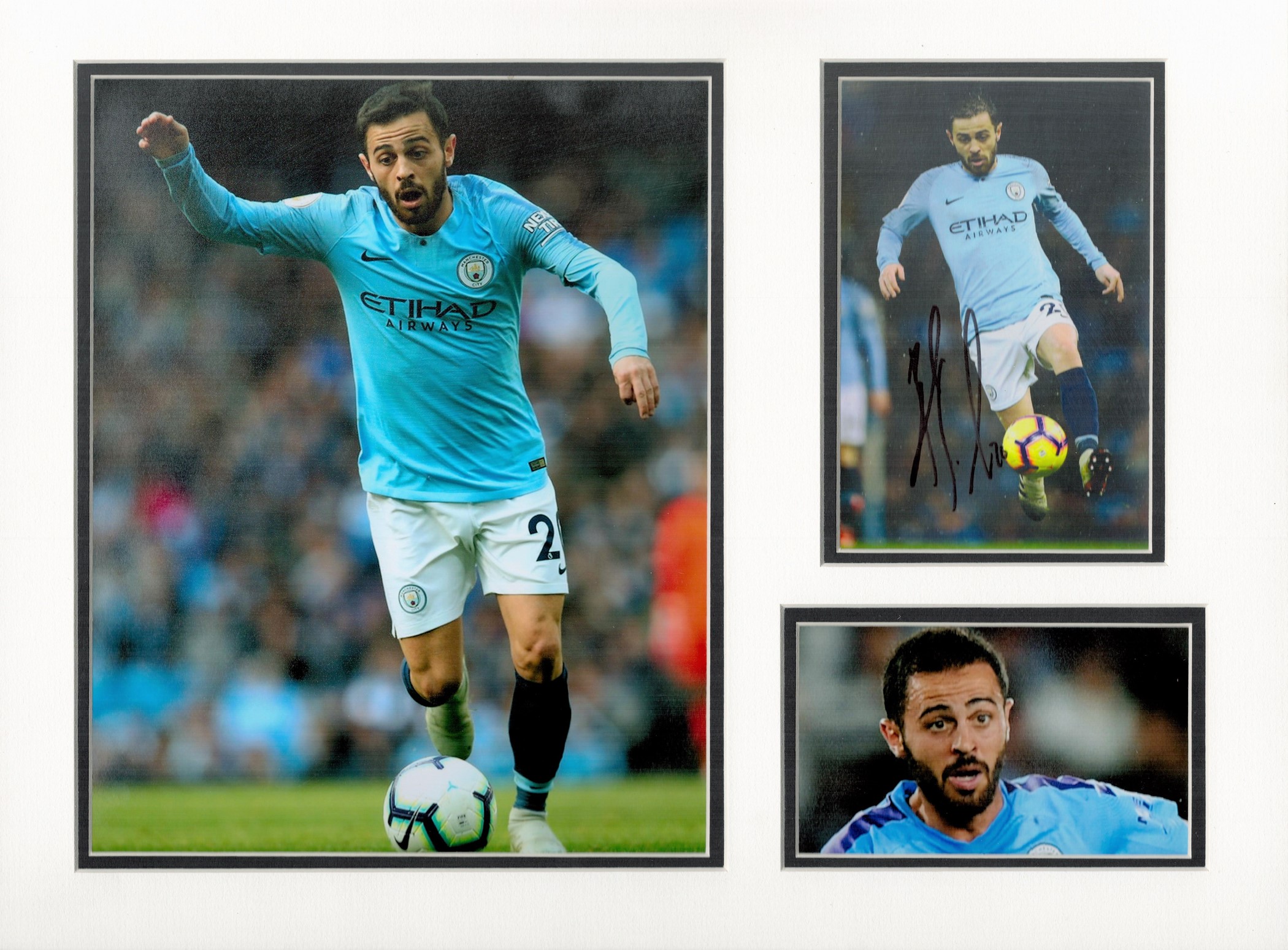 Football Bernardo Silva 16x12 overall Manchester City mounted signature piece includes signed colour - Image 2 of 2