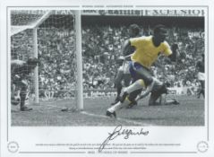 Jairzinho 16x12 handsigned colour, Black and white photo, Autographed Editions, Limited Edition.