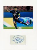 Football Thiago Silva 16x12 overall PSG mounted signature piece includes a signed album page and a