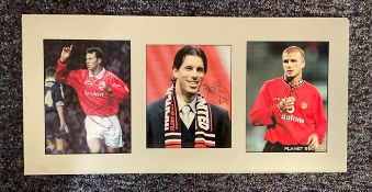 Football Ryan Giggs, David Beckham and Ruud van Nistelrooy multi signed Manchester United