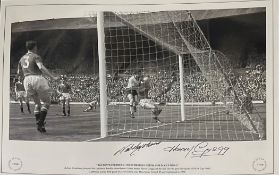 Nat Lofthouse and Harry Gregg signed Bolton Wanderers v Manchester United 1958 FA Cup Final 16x12