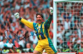 Football David Seaman signed 12x8 colour photo pictured in action for England. David Andrew