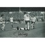 Football Charlie George signed 12x8 Arsenal 1971 black and white photo. Good condition. All