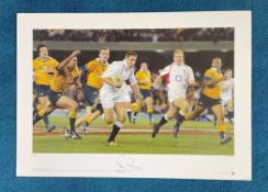 Ben Cohen signed 22x16 Rugby Great Series Big Blue Tube colour print Australia 14 England 25