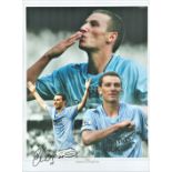 Football Elano signed 16x12 colour montage photo pictured while playing for Manchester City. Good