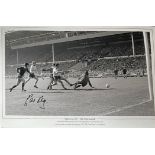 Eddie Kelly signed 16x12 black and white print Arsenal 1971 The Equaliser. Arsenal's Eddie Kelly