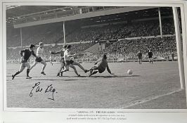 Eddie Kelly signed 16x12 black and white print Arsenal 1971 The Equaliser. Arsenal's Eddie Kelly