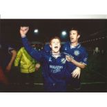 Simon Grayson and Neil Lennon Leicester City Signed 12 x 8 inch football photo. Good condition.