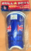 Football. Alan Hansen signed 'Bull Boys' Shinpads. Signed on the packaging label. Unopened,