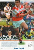Rugby. Andy Farrell Signed 18x14 Colour Montage Photo. Limited Edition 76/500. Big Blue Tube