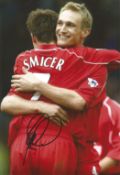 Vladimir Smicer Liverpool Signed 12 x 8 inch football photo. Good condition. All autographs come